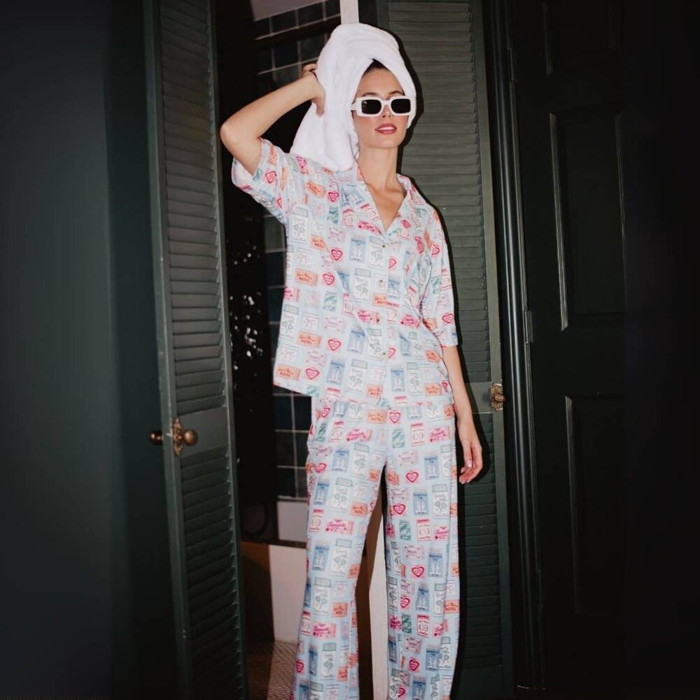 Katydid Traveling Matchbook Pajama Pants Set